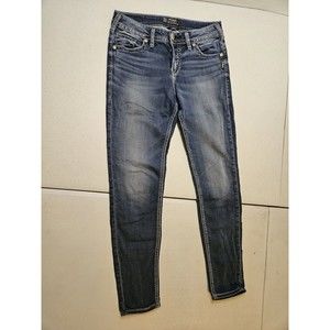 SILVER Womens 28W/29L Aiko Skinny Jeans Size 28 Denim